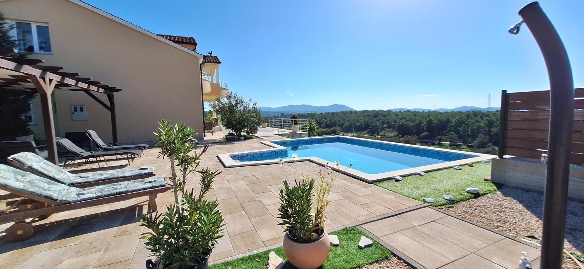 Villa Scolopax Rusticola Skradin With Heated Pool ภายนอก รูปภาพ